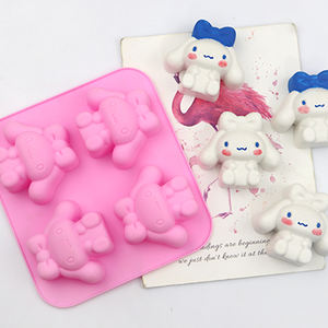 نظام الكلب ماغنوليا, 703 6 حفرة نظام الكلب الزلابية شخصية لطيف سيليكون قالب الكعكة ، قالب كعكة الأرز ، سهلة غسل الصابون العفن أدوات الكعكة - Product Image 2