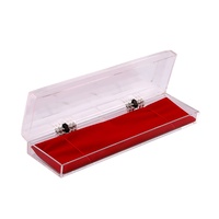 Haute Qualité Transparent Collier Chaîne Emballage En Plastique Longue Boîte À Bijoux Velours Insert Acrylique Longue Boîte À Bijoux