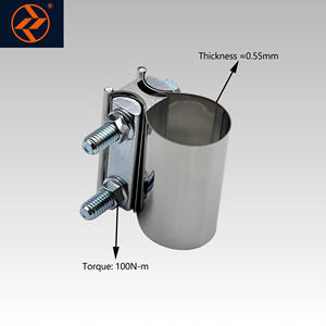 5,0 Zoll Hochleistungs-polierte Auspuff klemme Stoß verbindung 304 Edelstahl band Anpassbares Bandbreiten-Hülsen rohr - Product Image 4