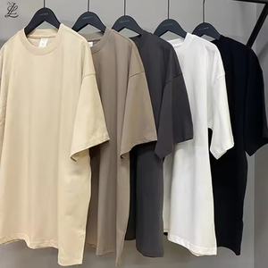 Camisetas de gran tamaño para hombre con gráfico personalizado y estampado de soplo liso de algodón 100% de peso pesado para hombre, camisetas blancas en blanco para hombre - Product Image 1