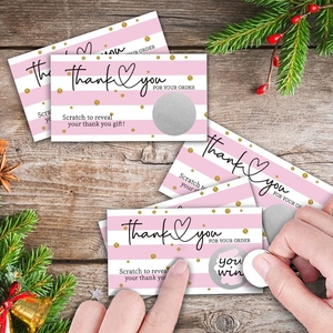 Tarjetas de Agradecimiento Personalizadas para Pequeñas Empresas, Tarjetas de Revelación de Premios Personalizadas, Tarjetas Sorpresa Rosas para Boutique - Product Image 5