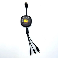Câble de chargeur USB rapide multifonctionnel et écologique en bambou 3 en 1, 1 mètre, rétractable, cordon de charge multiple