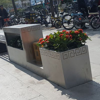 Présentoir géant extérieur de fleur d'acier inoxydable pour l'affichage en métal de support de pot de fleur de fleurs
