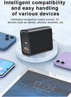 Cargador Rápido HNT ODM/OEM de 45W con USB-A+ Tipo-C y Enchufe US/UK/EU/AU, Adaptador de Carga Rápida PD20w para iPhone, Venta de Fábrica