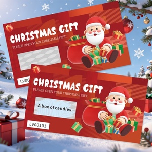 Christmas <b>Gift</b> Scratch Card Prize Draw UV-coating Digital Printing Sratch <b>Paper</b> Custom Size logo for Europe - Product Image 1