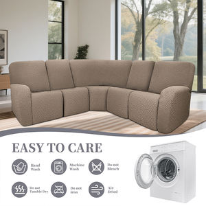 Housse de canapé sectionnel en forme de L personnalisable, kaki foncé, jacquard, antidérapante, imperméable, extensible, pour renouveler les vieux canapés, protection pour la maison - Product Image 6