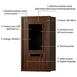 Selfie <strong>Portable</strong> <strong>Mini</strong> Photo <strong>Booth</strong> for Designer Shop Wooden Receipt Photo <strong>Booth</strong> With Printer and Camera - Product Image 2