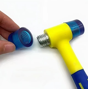 Marteau de réparation de bosses de voiture bicolore bleu-jaune avec poignée en caoutchouc + 3 stylos de tapotement, kit d'outils PDR 4 pièces pour débosselage sans peinture, garantie 3 ans - Product Image 3