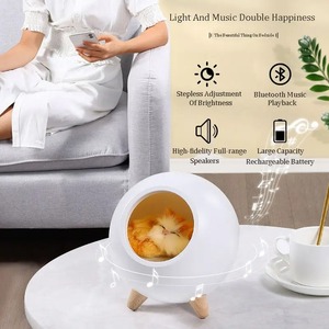 Touch LED Cute Little Pet House LED Rechargeable Atmosphere Night Light Portable Bluetooth Speaker Music Led Desk <b>Table</b> Lights - Product Image 3