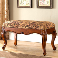 Banc à chaussures de style américain, banc long en bois massif, tabouret de canapé, repose-pieds d'entrée, banc de bout de lit pour chambre à coucher, meuble