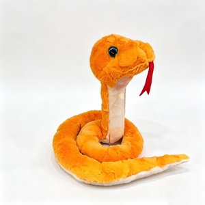 Peluche de serpiente enrollada personalizado, juguete de peluche de reptil, lindo peluche de serpiente, serpiente suave, peluche de serpiente naranja, animal de peluche de serpiente - Product Image 1