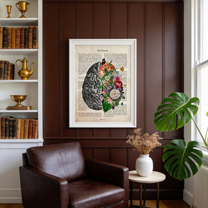 Póster Vintage de Anatomía Humana, Impresión de Flores, Cuadro Médico para Pared, Pintura en Lienzo de Corazón y Cerebro, Decoración para Hospital o Clínica, 30x40cm - Product Image 3
