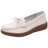 Mocassins décontractés confortables en cuir véritable antidérapants pour femmes 2026 Nouvelle semelle souple pour femmes enceintes