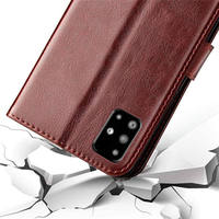 Vente en gros de haute qualité luxe antichoc PU Phone Flip Wallet Cases Logo personnalisé pour A51 A71 A91 S20 S20 Plus S20 Ultra A41