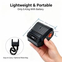 Imprimante thermique portable sans fil 203 DPI pour reçus et étiquettes, 80 mm, Android, avec interface USB + BT, en stock, garantie 1 an