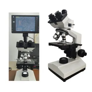 ONETECH EASY 9inch LCD 10X-1600X Trinocular Microscope MS110, computer connect digital Biological Microscope portable