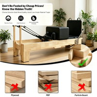 MJD Hochwertiger Eichenholz Pilates Reformer, Verstellbares Pilates Core-Bett für Pilates-Übungen