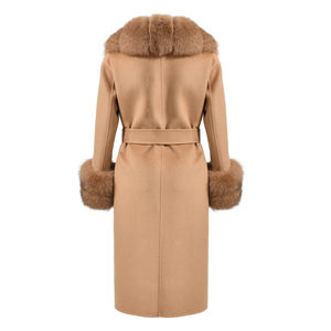 Jxwatcher <span class=keywords><strong>Cappotto</strong></span> in Lana di Alta Qualità per Donna, Realizzato a Mano <span class=keywords><strong>con</strong></span> Vera <span class=keywords><strong>Pelliccia</strong></span> di Volpe al 100% - Product Image 2