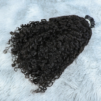 Extensions de cheveux humains indiens bruts en gros, micro-liens, pointe en I, bouclés crépus