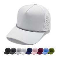 Gorra de Béisbol de 5 Paneles, Blanca, Personalizada, de Alta Calidad, 100% Poliéster, Impermeable, con Perforaciones Láser, Diseño de Hojas, Leopardo, Puntos, Estilo Dad, Deportiva, para Playa