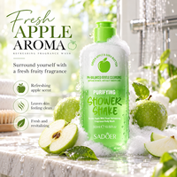 Gel Douche Pomme Verte en Gros OEM & ODM 300ml pH Équilibré Nettoyant Doux au Beurre de Karité, Aloe Vera et Niacinamide