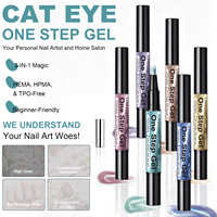 Stylo Gel Magnétique Effet Œil de Chat 3-en-1 : Base, Top Coat et Vernis Gel UV/LED Sans Résidu, Sans HEMA, CPNP, Effet 3D, Idéal Débutant DIY à Domicile