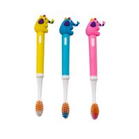 Nouvelle conception, brosse à dents pour enfants à poignée en PP, motif animal mignon, éléphant, poils doux, pour usage domestique