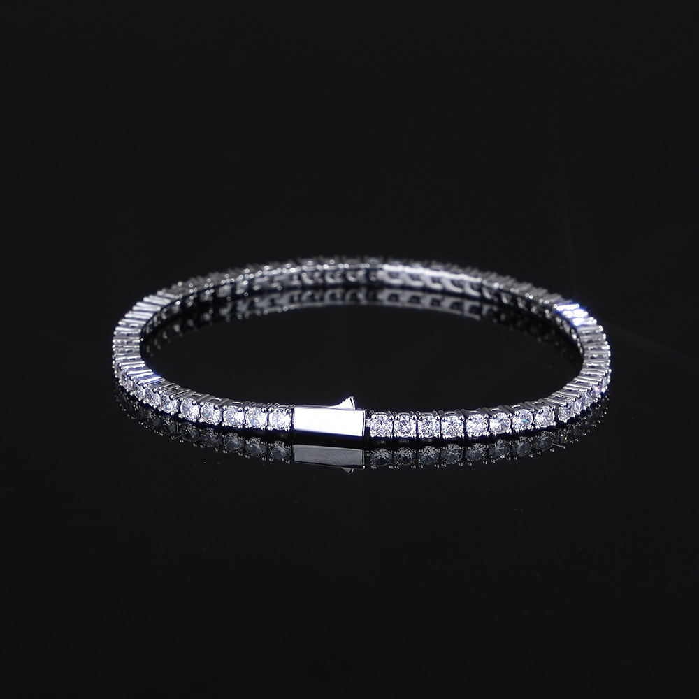 Oro blanco (ancho 3 mm) - pulsera de 7 pulgadas (largo 17,78 cm)