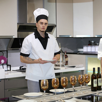 Chemise de chef cuisinier noire cuisson autres uniformes vêtements de travail serveur serveuse polo