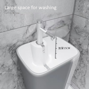<span class=keywords><strong>Lavabo</strong></span> <span class=keywords><strong>a</strong></span> colonna in ceramica stile nordico, bianco smaltato, autoportante per bagno, ideale per hotel, appartamenti e agriturismi - Product Image 4