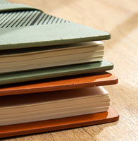 Ensemble cadeau USB personnalisé de luxe en promotion, bouteille d'eau en cuir à couverture rigide et à feuilles mobiles de taille A5 orange pour carnet de notes-Journal personnalisé