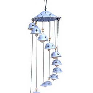 Carillons éoliens de jardin en céramique Indiana de 16 pouces, grands, à son profond, pour extérieur, cadeaux commémoratifs de mariage pour invités, installation facile - Product Image 1