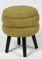 Mobilier de salon design moderne de haute qualité tabouret pouf rond et durable avec pieds en bois
