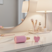 Flacon de Parfum en Verre Vide Rose Premium 50ml 30ml 100ml Forme Cœur Ronde Carrée Surface Polie Emballage Diffuseur 10ml Vaporisateur