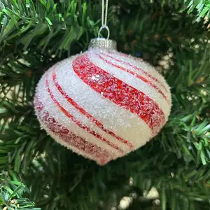 Bola de cristal pintada a mano clásica 2023, decoración de árbol de Navidad como regalo de vacaciones