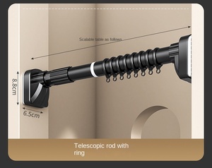 Phòng khách sạn hiện đại thép không gỉ bền PC Chất liệu nối dài vòi hoa sen <span class=keywords><strong>Curtain</strong></span> Rod có thể điều chỉnh cửa sổ Rèm Pole & phụ kiện - Product Image 3