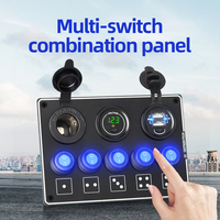 Panel Saklar 5 Gang OEM 12V/24V dengan Voltmeter Digital dan Pengisi Daya USB Ganda 5A untuk RV, Caravan, dan Motorhome - Produk Terlaris