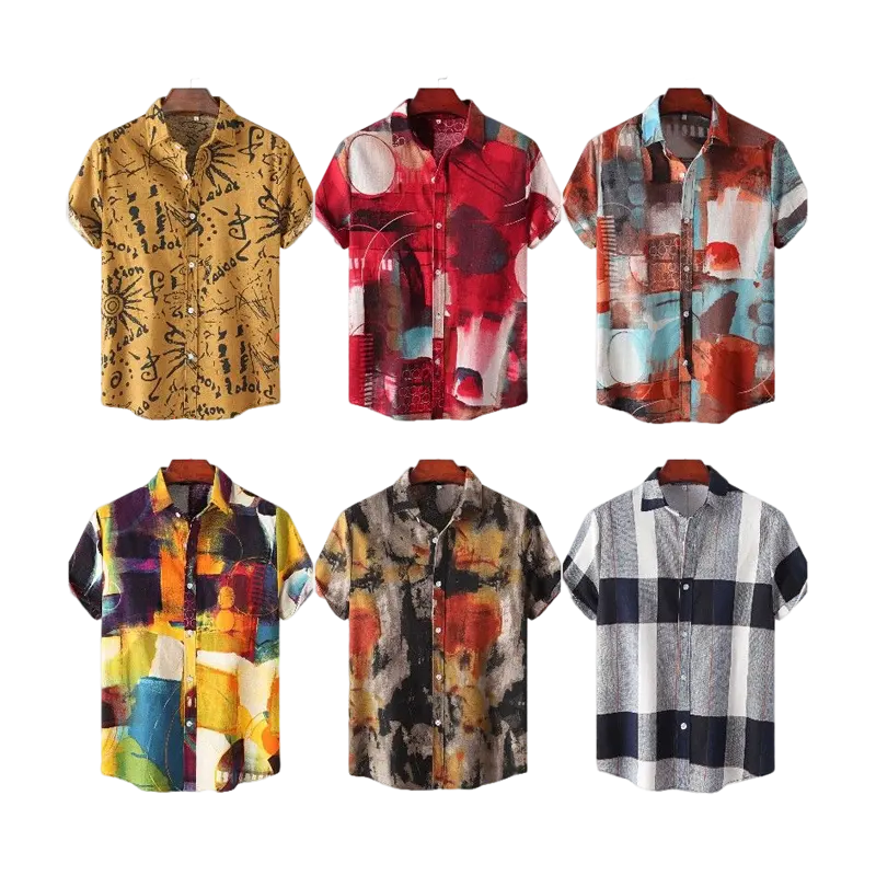 2022 Floral men's leisure large size long sleeve shirt fashion multi-color slim shirt men's manufacturers wholesale