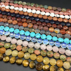 Semi-precious Stone Loose Beads Oval Shape Crystal Rose Quartz Agate Egg Shape Faceted Beads DIY Jewelry For Necklace