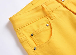 Los pantalones de mezclilla personalizables de varios colores para hombres incluyen negro liso Damen Grau <span class=keywords><strong>Calsa</strong></span> Jeans Homem Preto Yellow Jeans para hombres - Product Image 4
