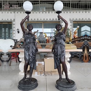 Lámpara con Escultura de Figura Femenina de Bronce de Tamaño Real <span class=keywords><strong>TREVI</strong></span> |   Lámpara de Pie Clásica Estilo Diosa para Vestíbulo de <span class=keywords><strong>Hotel</strong></span> y Villa - Product Image 5