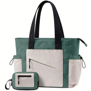 Hot Sale Shopping Bag Puffer Casual Shoulder Bag with Cup Holder and Laptop Compartment for Travel Work Gym Handbags - Product Image 5