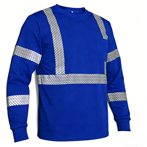 T-<span class=keywords><strong>shirt</strong></span> réfléchissant à manches longues <span class=keywords><strong>haute</strong></span> <span class=keywords><strong>visibilité</strong></span> EN ISO 20471 & ANSI 107 avec poche poitrine pour l'industrie et la construction - Product Image 3
