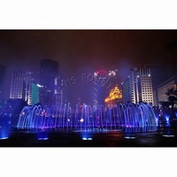 Fontaine d'eau de piste de danse de musique de lumière LED colorée décorative carrée extérieure directe d'usine