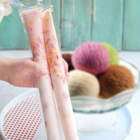 Pochette Verticale Compostable et Biodégradable en PLA Transparent pour Stocker Sucettes Glacées et Lait
