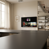 Televisor LED Inteligente sin Marco de 32 Pulgadas, Pantalla de 12V CC con Resolución HD, 50Hz y Pantalla Ancha, Compatible con Uso en Interiores