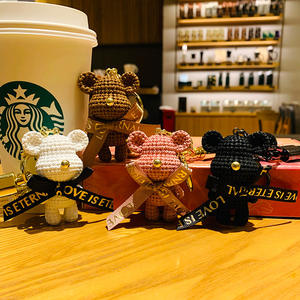 Porte-clés et pendentifs en forme d'ours de dessin animé, ours violent tendance, cordes suspendues pour voitures, sacs en PU pour femmes, accessoires - Product Image 2