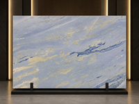 Dalle de marbre Blue Sky polie pour comptoir de salle de bain, panneau mural de douche, rebord de fenêtre, monte-escalier, plateau de table rond, crédence