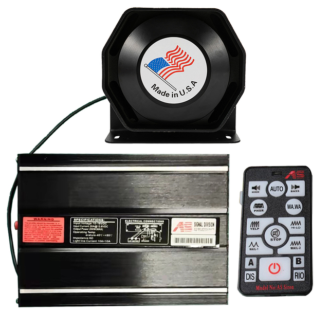 AS7200E 200W Wireless Emergency Ambulance Wireless Remote Control Siren