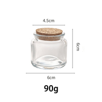 Vente en gros personnalisé 90g de thé transparent bleu vert bougie bocal en verre exquis et beau couvercle en verre bouchon en bois